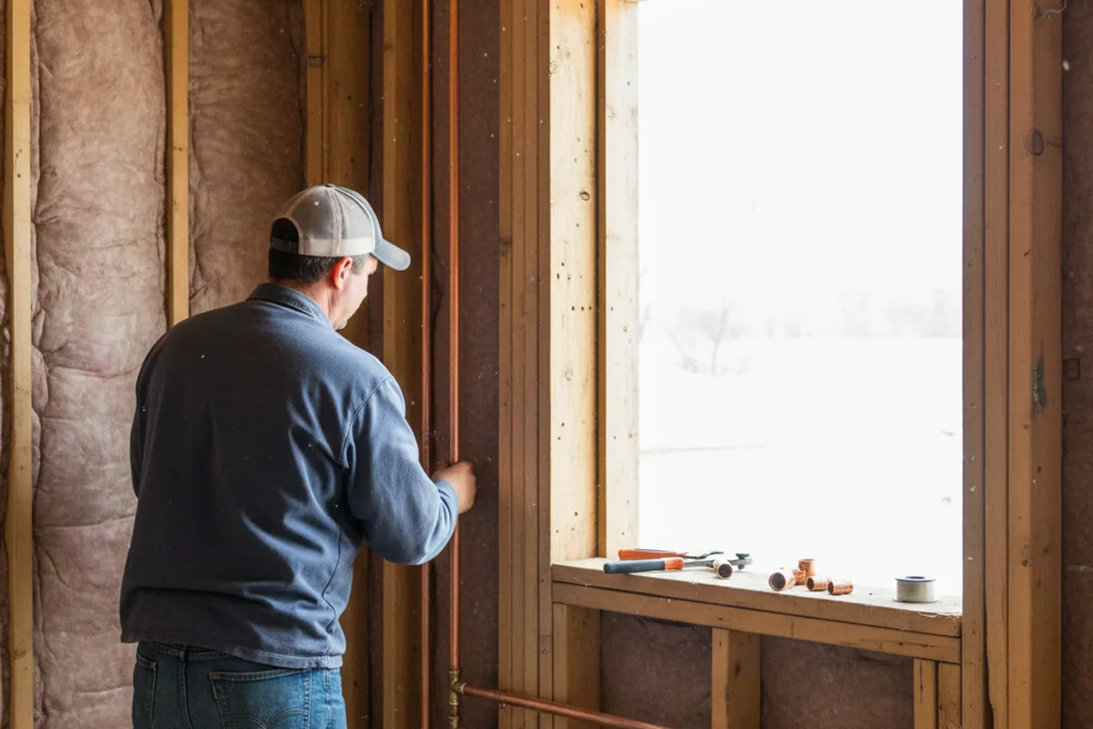 Licensed plumber running new copper supply lines in a Antlers home