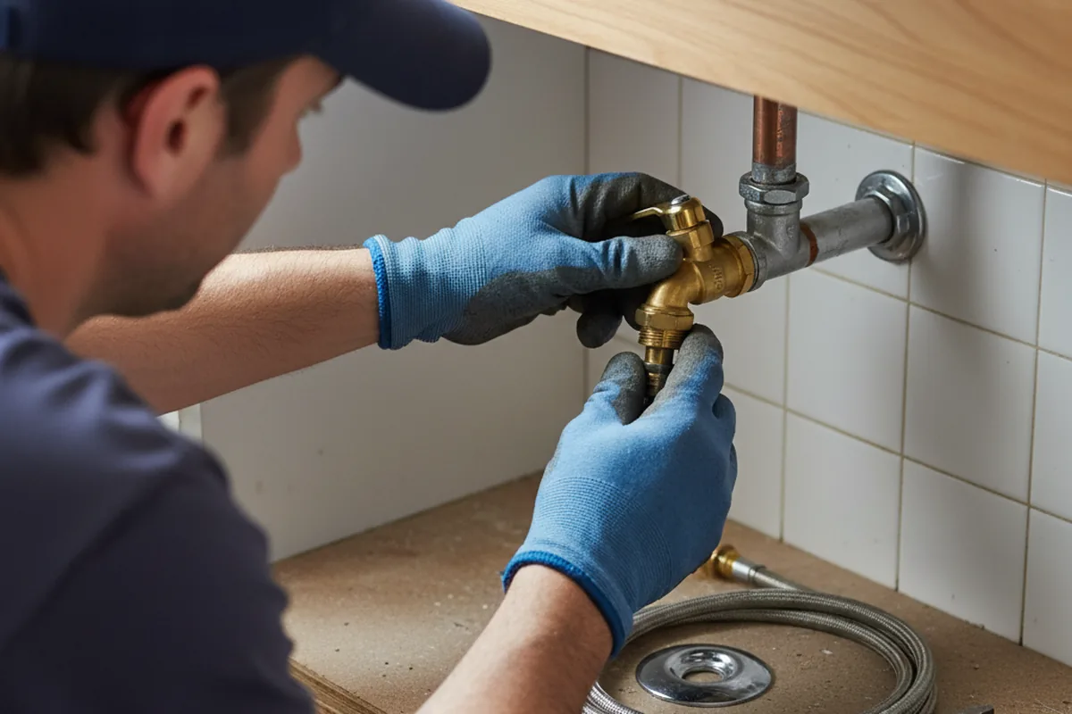 Shutoff valve and fitting work during Well Pump Repair in Antlers